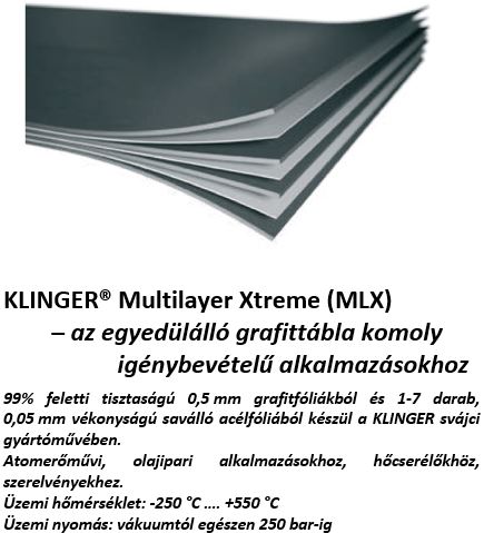 Klinger multilayer xtreme MLX grafittábla